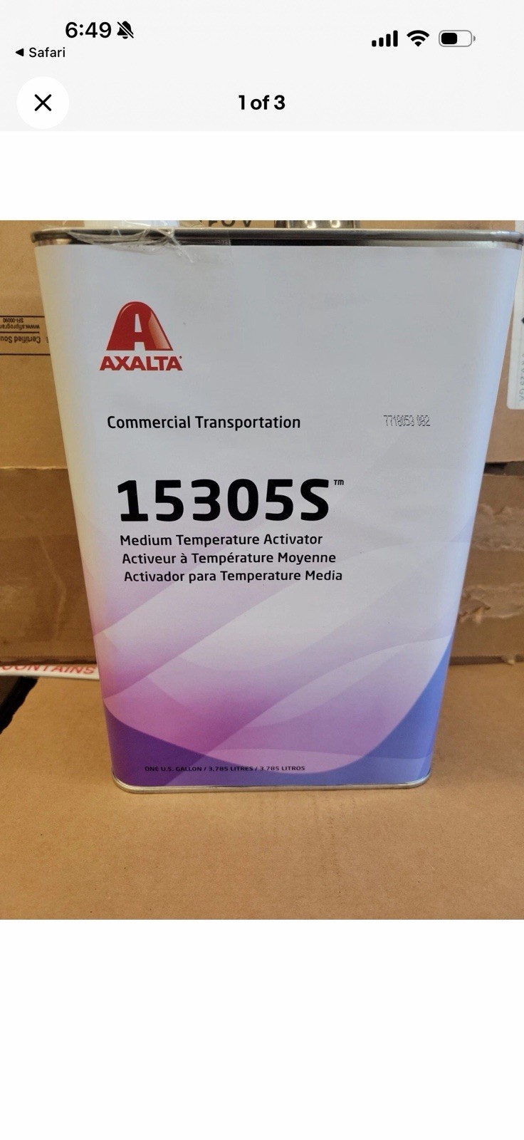NEW AXALTA 15305s COMMERCIAL TRANSPORTATIOn Medium Temp  ACTIVATOR 1 US GALLON