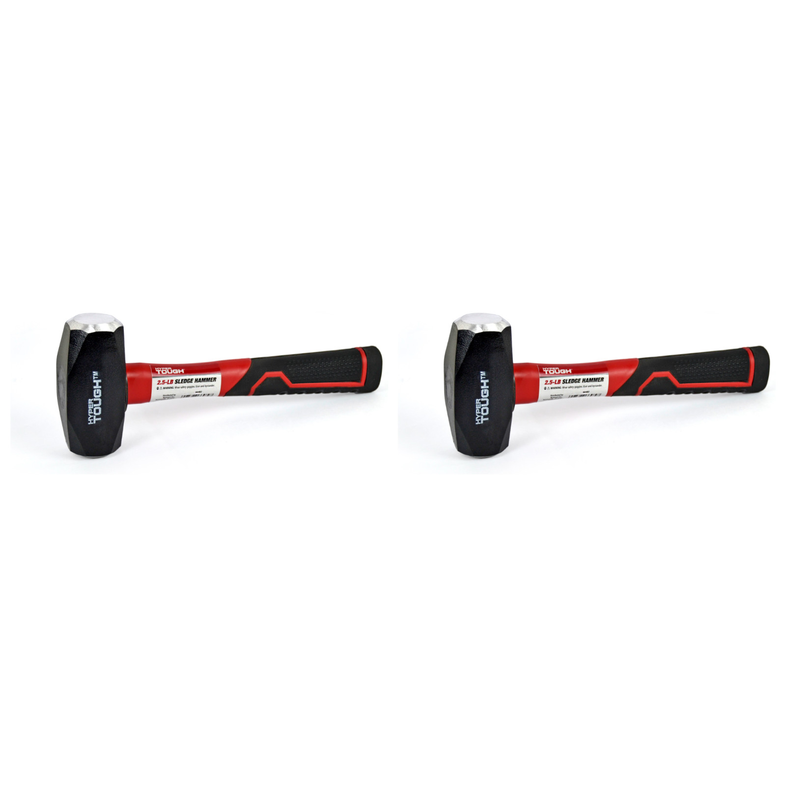 Hyper Tough 2.5 lb Small Sledge Hammer Fiberglass Comfort Grip 2-Pack