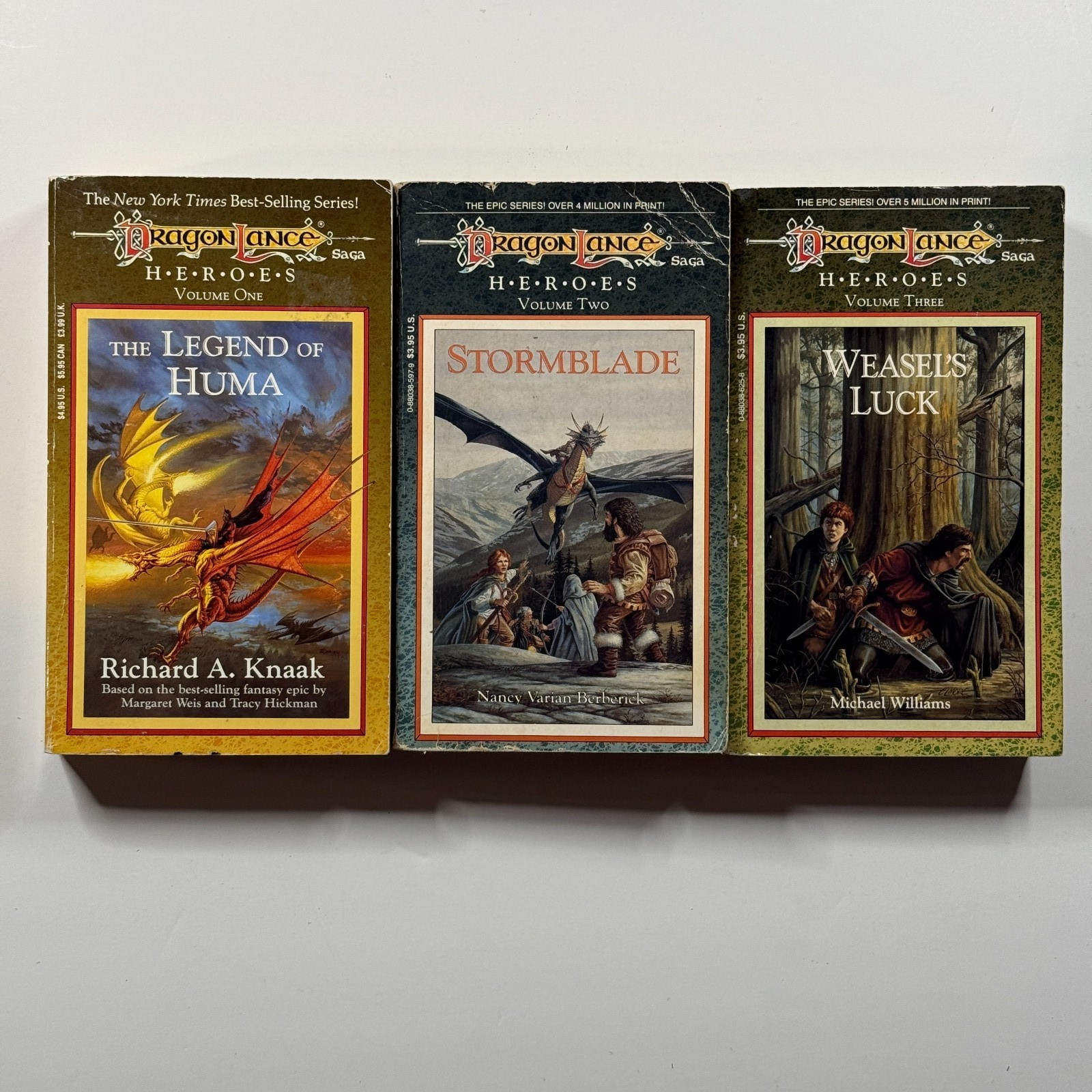 Dragonlance Heroes 1 Trilogy lot Volumes 1 2 3 TSR PB 1st Printing 1988