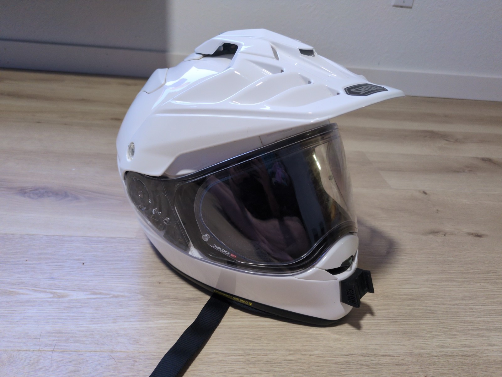 Like New Shoei Hornet X2 Medium Dual Sport White Adventure + Pinlock + Visor