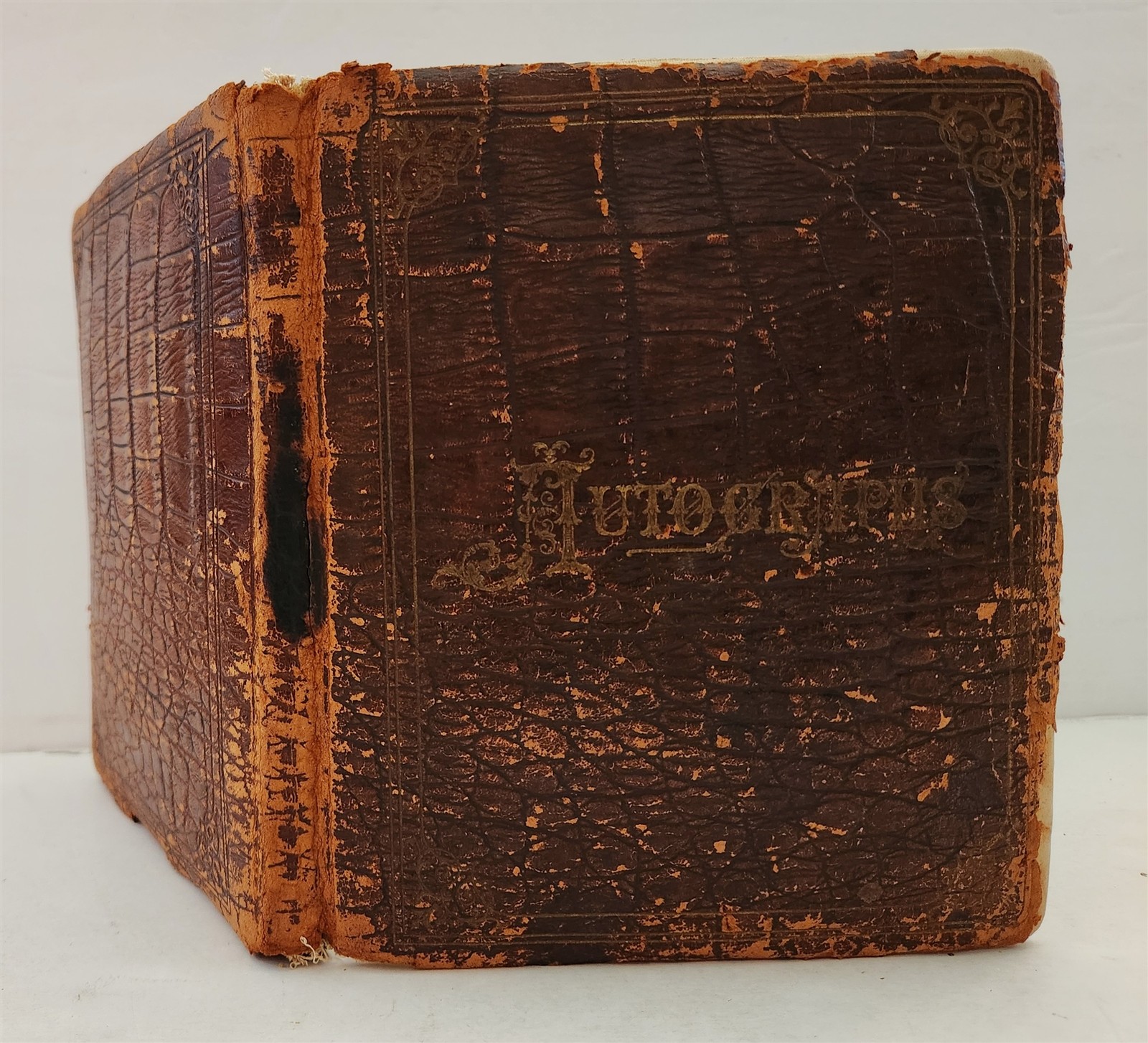 1880s antique AUTOGRAPH ALBUM nh boston ma MARY BURDETT FAMILY fraktur bookplate