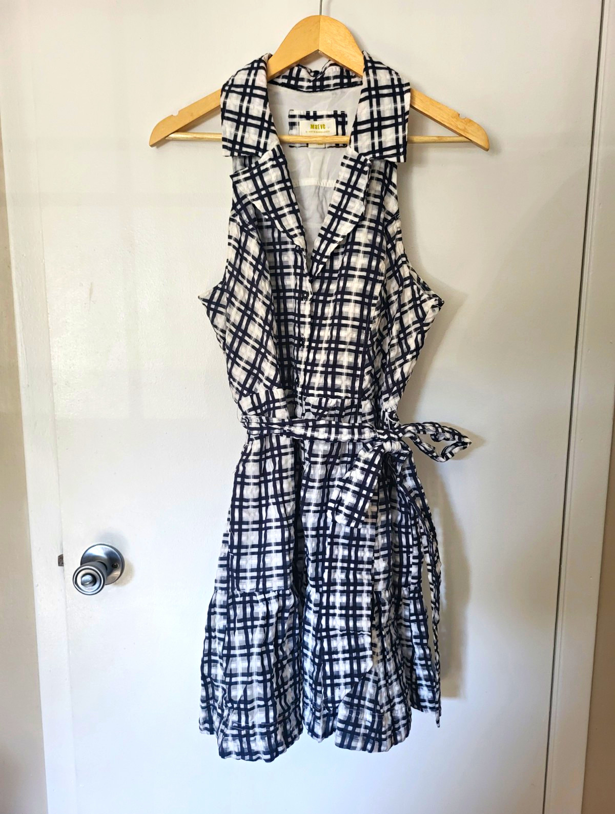 Maeve By Athropologie Women’s 12 White/Black Plaid Sleeveless Shirt Dress Maeve By Athropologie Women’s 12 White/Black Plaid Sleeveless Shirt Dress