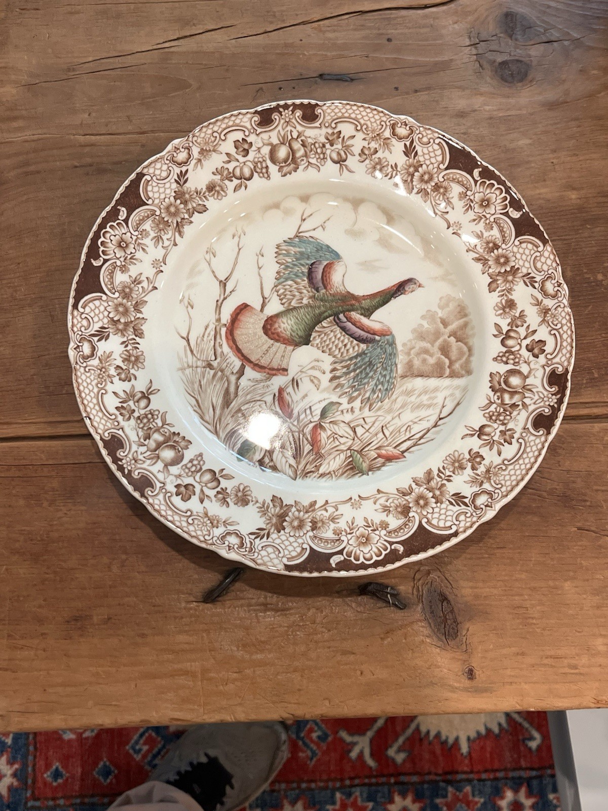 JOHNSON BROS WILD TURKEYS DINNER Plate ~ 10 5/8 Inch  Set Of 4