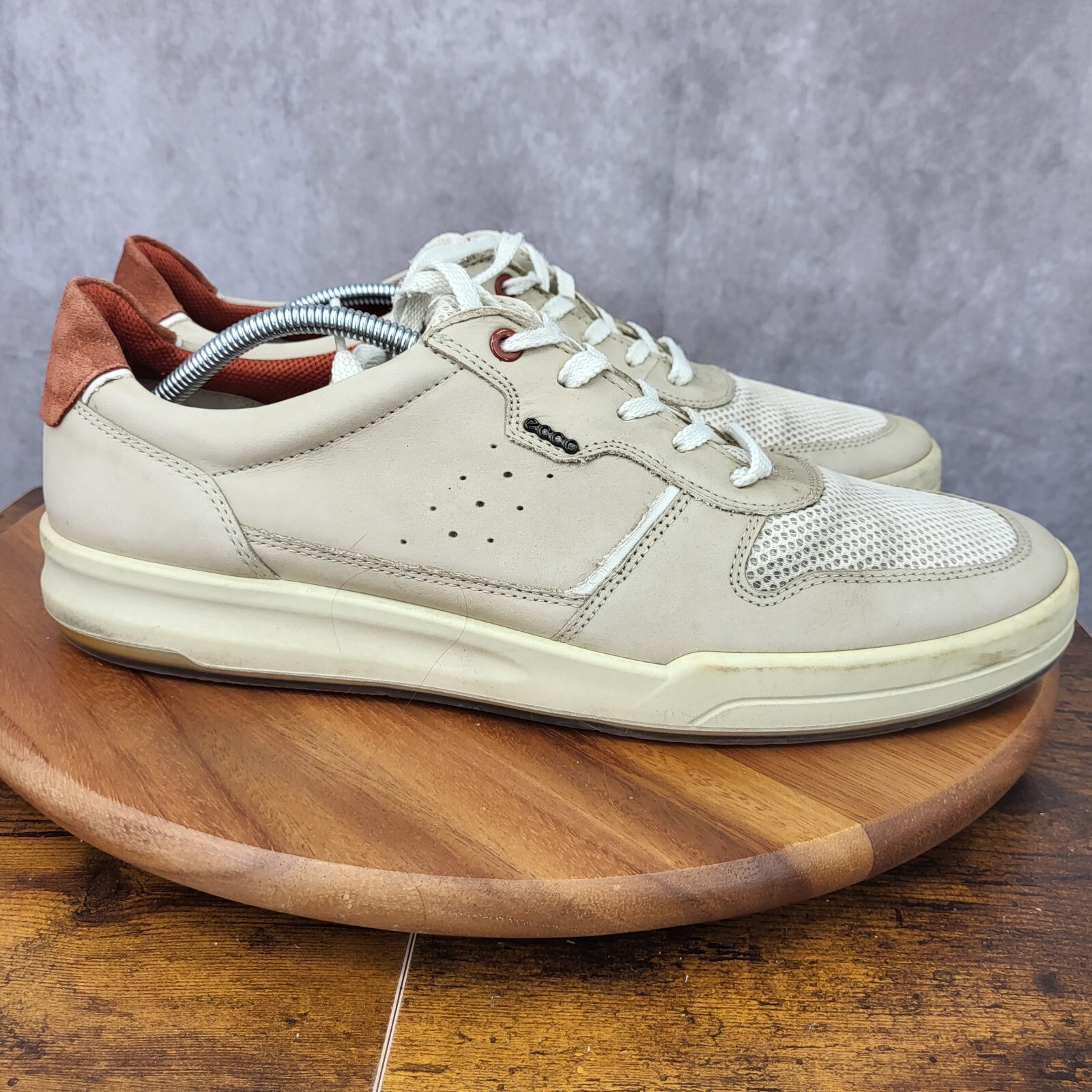 Ecco Sneakers Mens 47 U.S. 13 - 13.5 Jack Summer Beige Leather Comfort Shoes