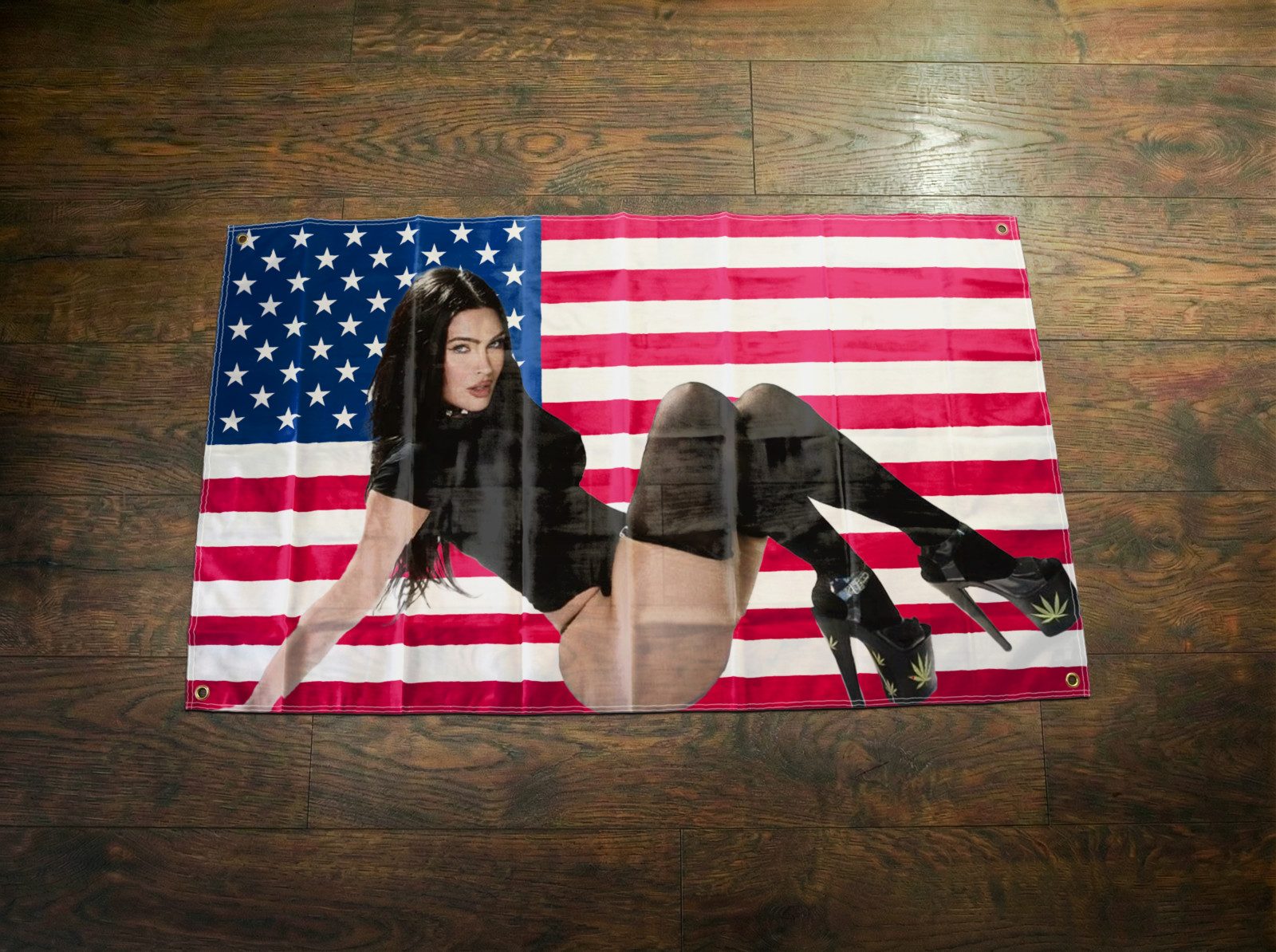 Megan Fox American Actress USA Flag Wall Hanging Tapestry Deco | No Tariffs