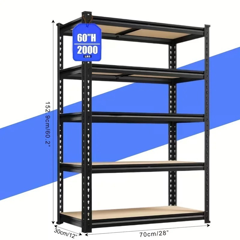 5-Tier Heavy Duty Metal Shelving Unit Adjustable Garage Shelves Utility Rack