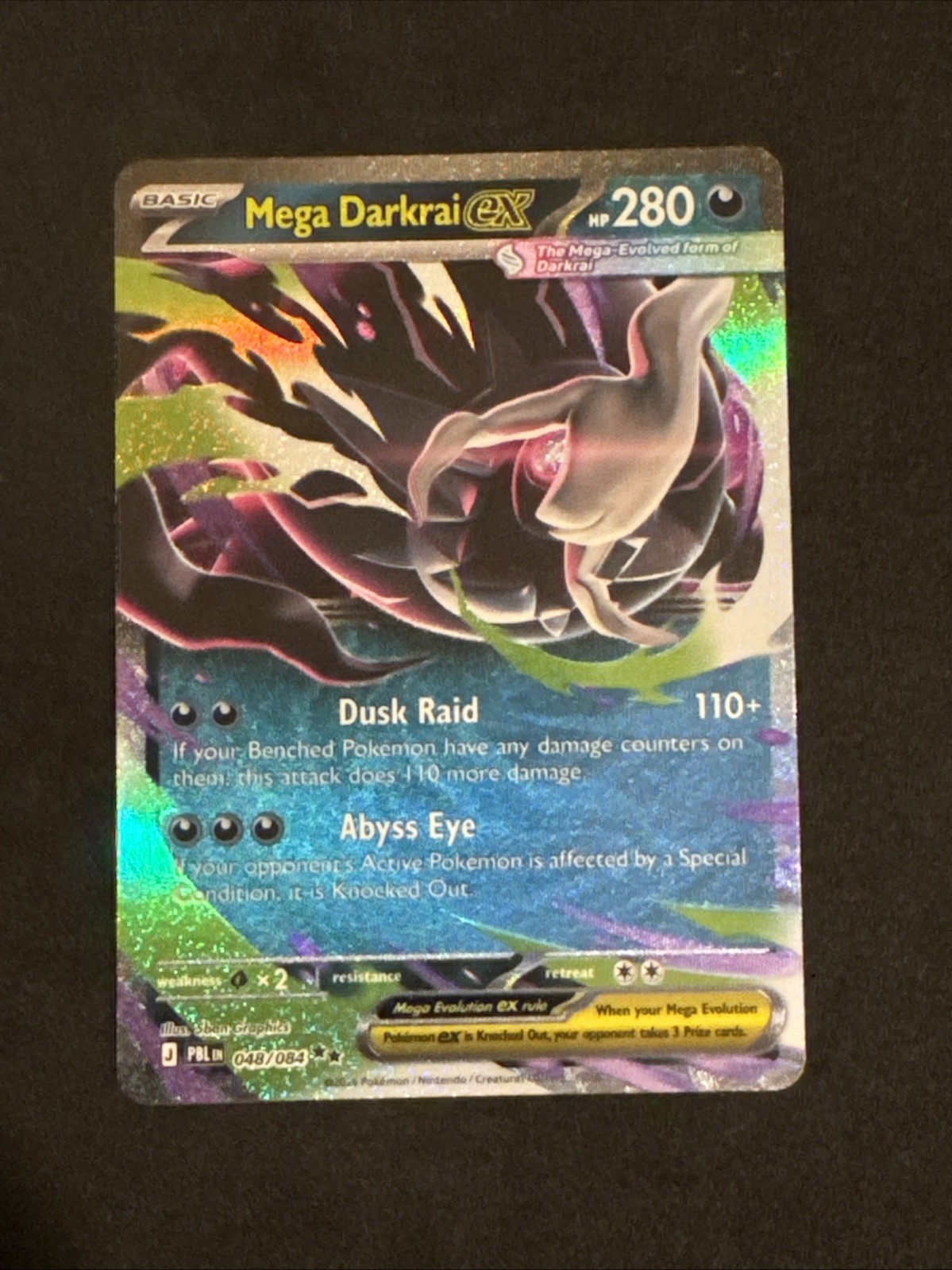 Mega Darkrai ex 048/084 Me05: Pitch Black Holo