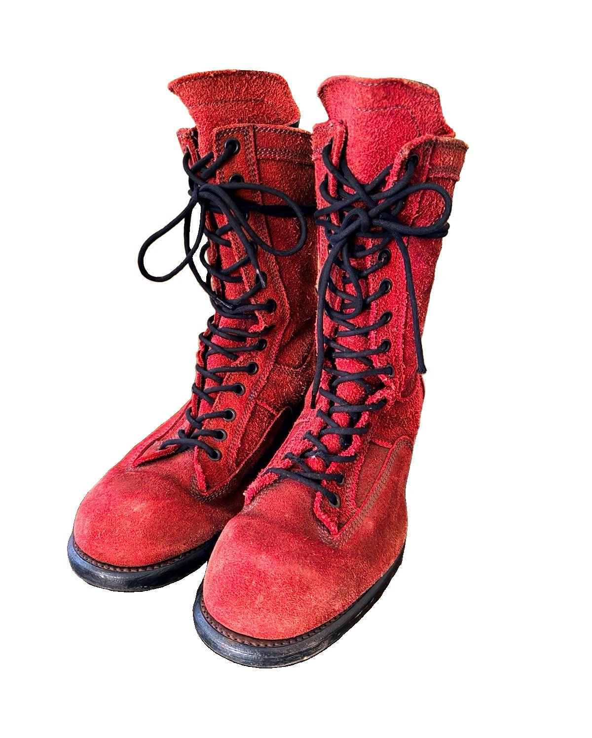 Rare RED leather Julius 7 engineer combat Boots Japanese Avant-Garde 2 US 9-9.5