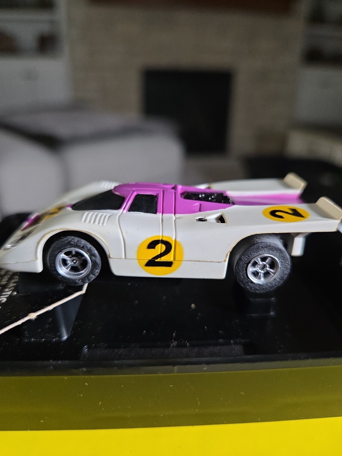 Aurora/AFX Porsche 917 LIGHTED HO Slot Car WHITE/PURPLE #2 Aurora/AFX Porsche 917 LIGHTED HO Slot Car WHITE/PURPLE #2