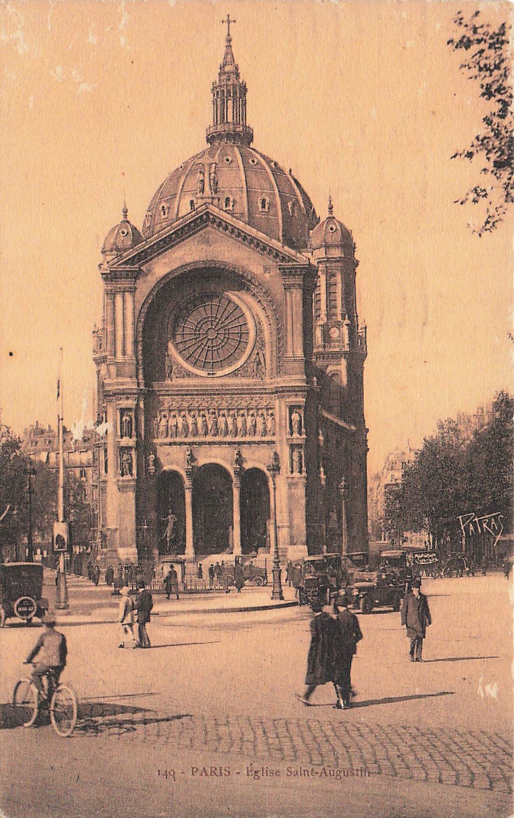 Postcard Paris (75008), Église Saint-Augustin, postcard