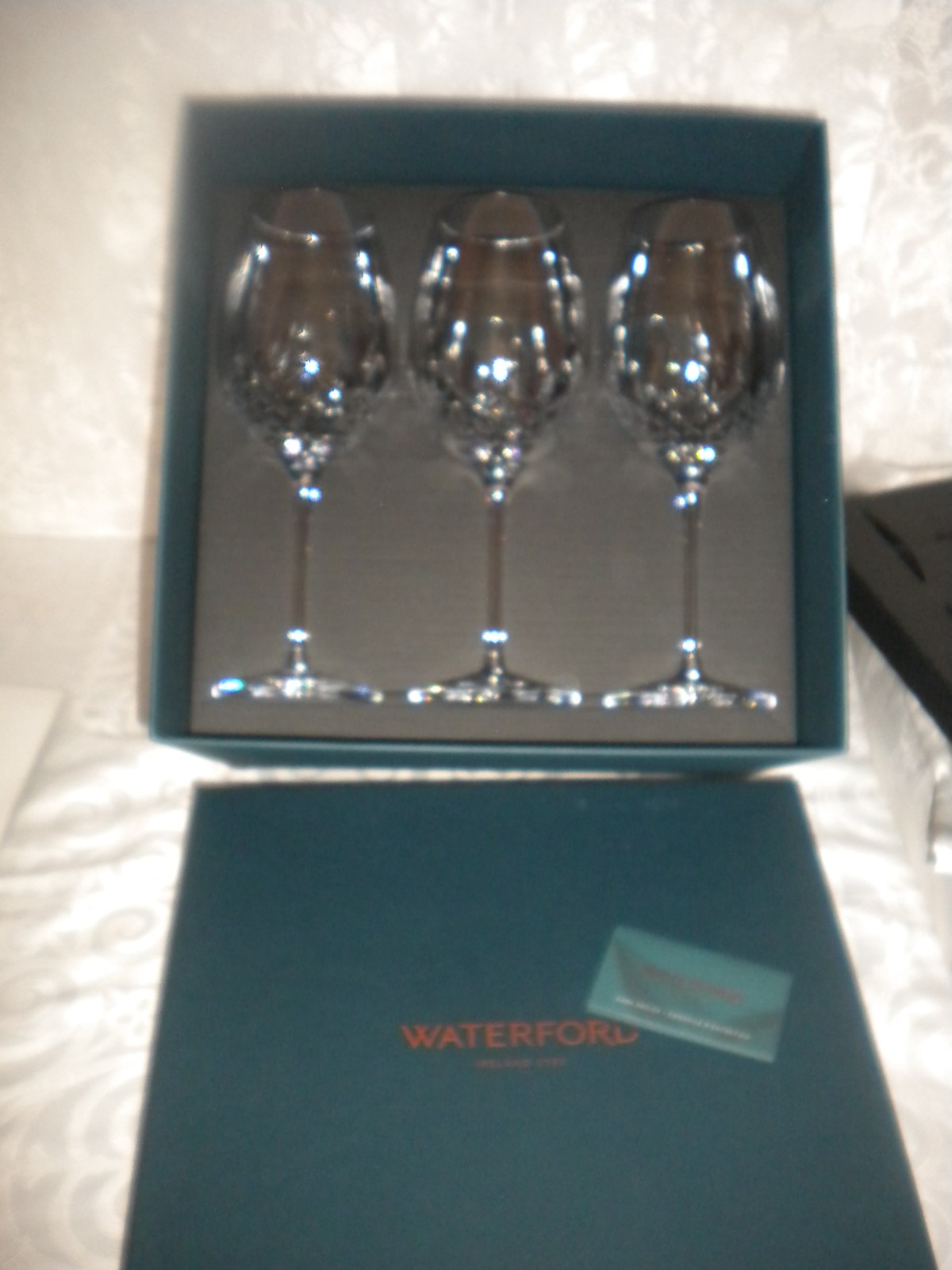 NEW 6 PIECE SET WATERFORD LISMORE ESSENCE PATTERN LEAD CRYSTAL WINE GOBLETS