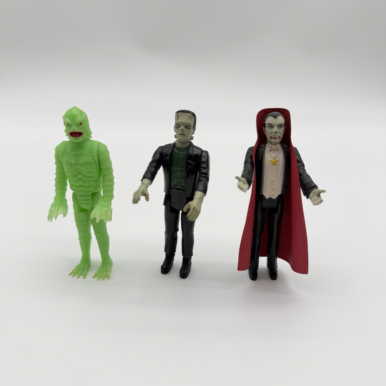 Vintage 1980 Remco Universal Monsters Frankenstein,Dracula, Glow Creature F B L