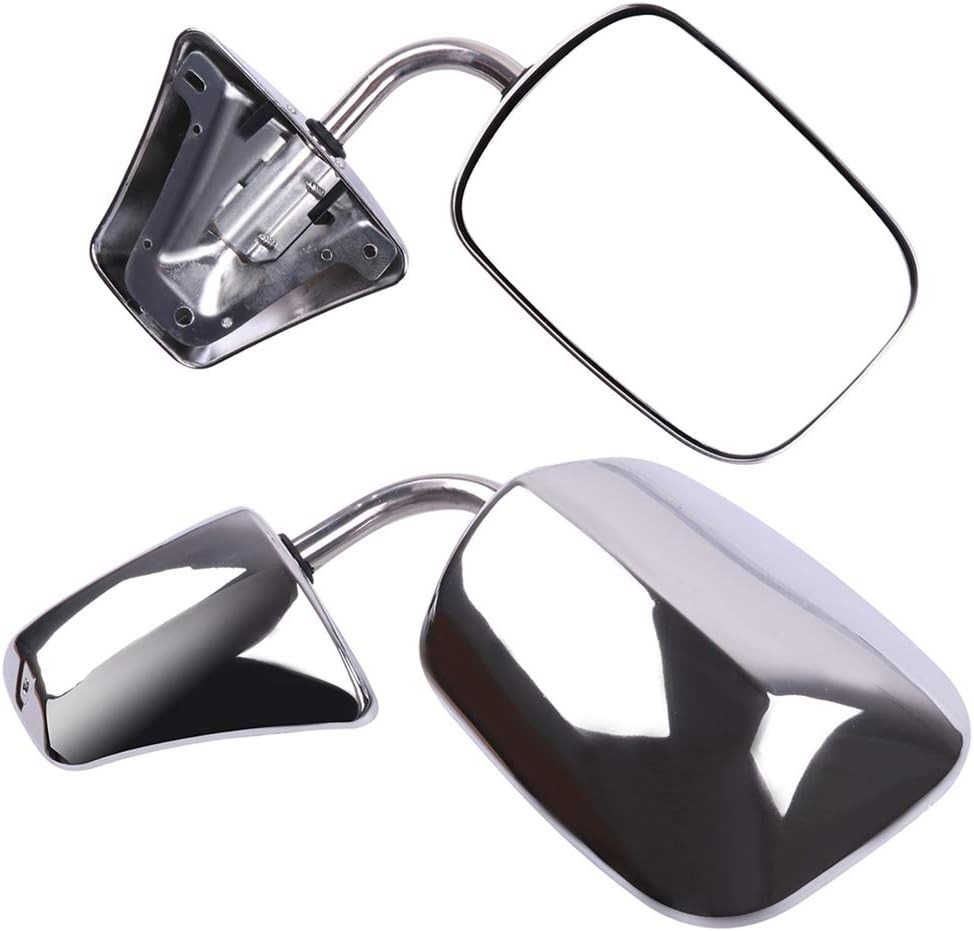 Chrome Side View Mirror Set for Chevy GMC Trucks 1973 1991 Manual Folding Pair