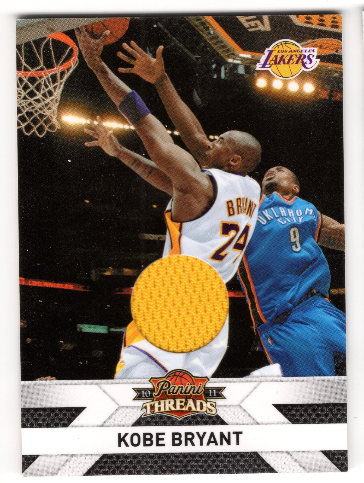 2010-11 Panini Threads Jerseys 129 Kobe Bryant Lakers Jersey Relic 098/399