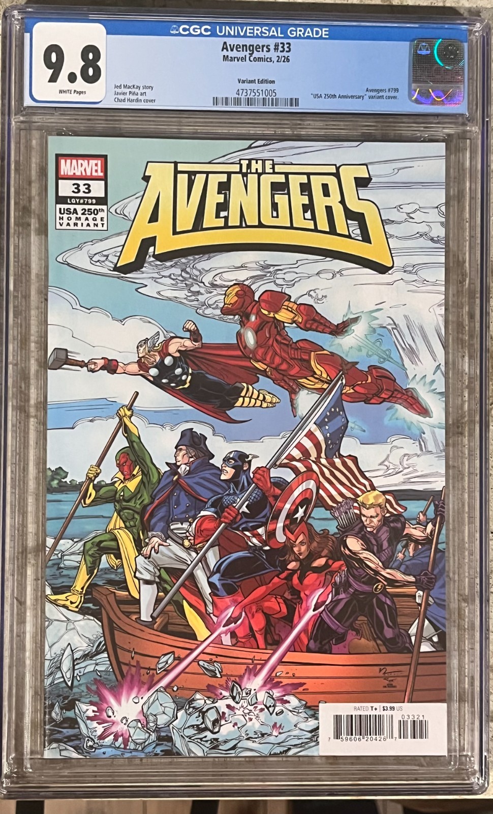 Avengers #33 USA 250 Anniversary Variant Cover CGC 9.8 Marvel Comics 2026 Avengers #33 USA 250 Anniversary Variant Cover CGC 9.8 Marvel Comics 2026