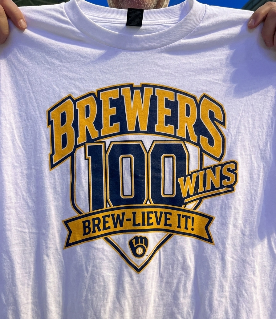 9/25/26 MILWAUKEE BREWERS 100 WINS Exclusive SGA SHIRT S-5XL
