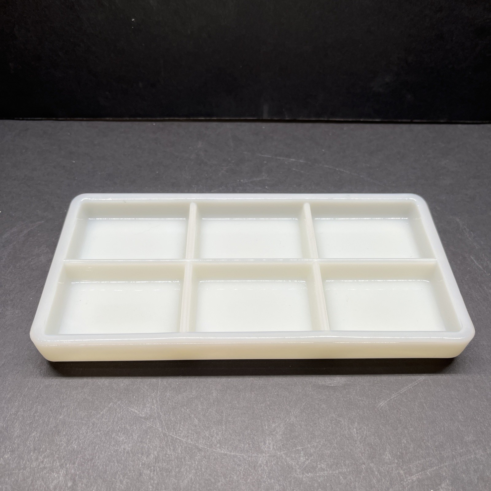 Vintage Milk Glass dental tray Becht Germany #3 6 Divided 4\