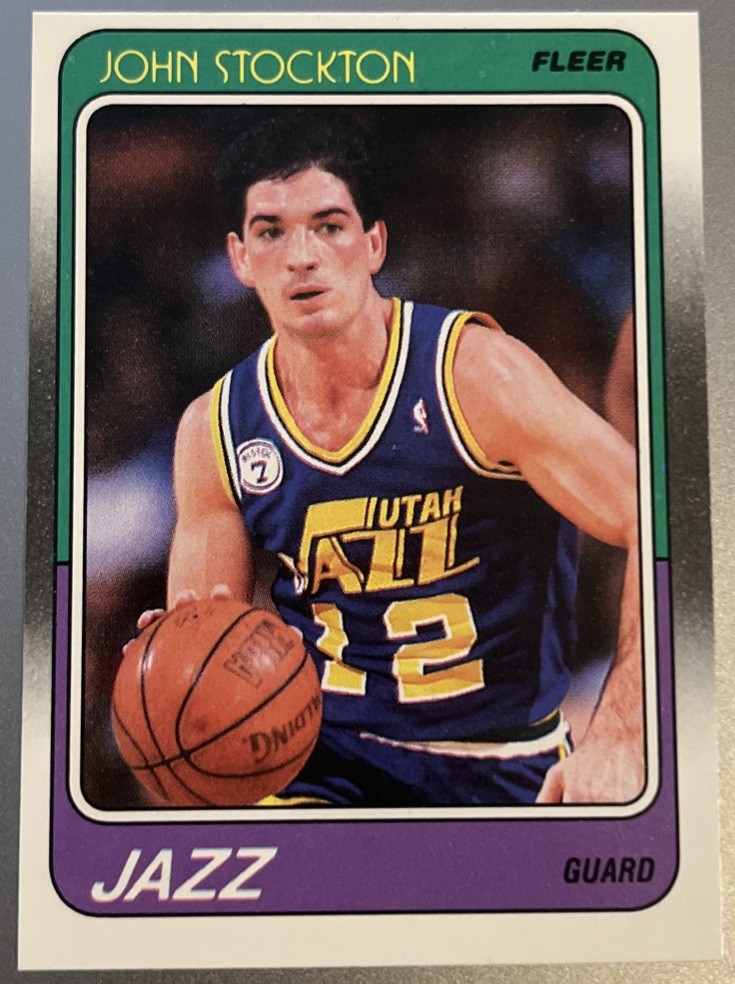 1988-89 Fleer John Stockton #115 RC HOF Utah Jazz Basketball Nice Mint Card 1988-89 Fleer John Stockton #115 RC HOF Utah Jazz Basketball Nice Mint Card
