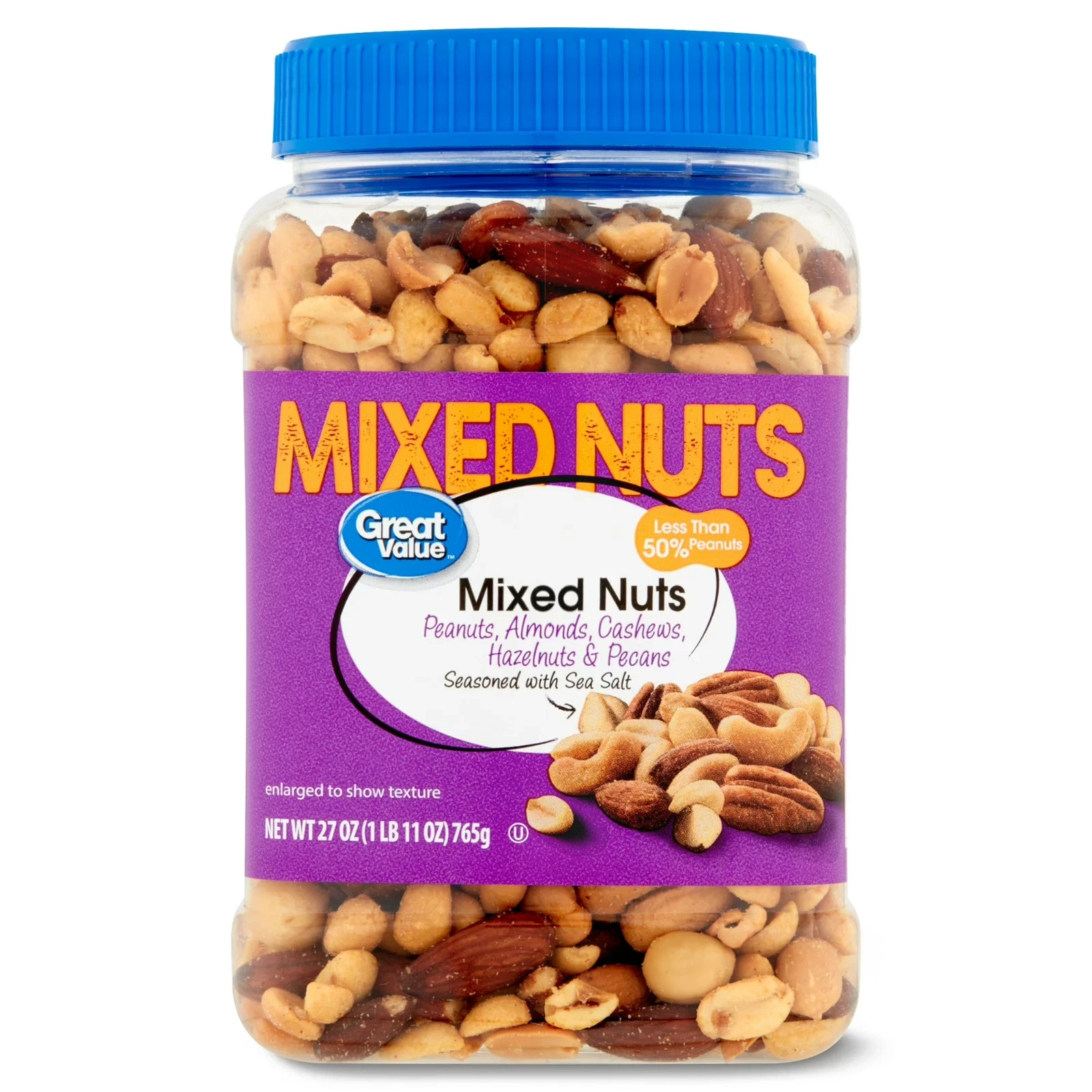 Great Value Mixed Nuts with Peanuts, 27 oz