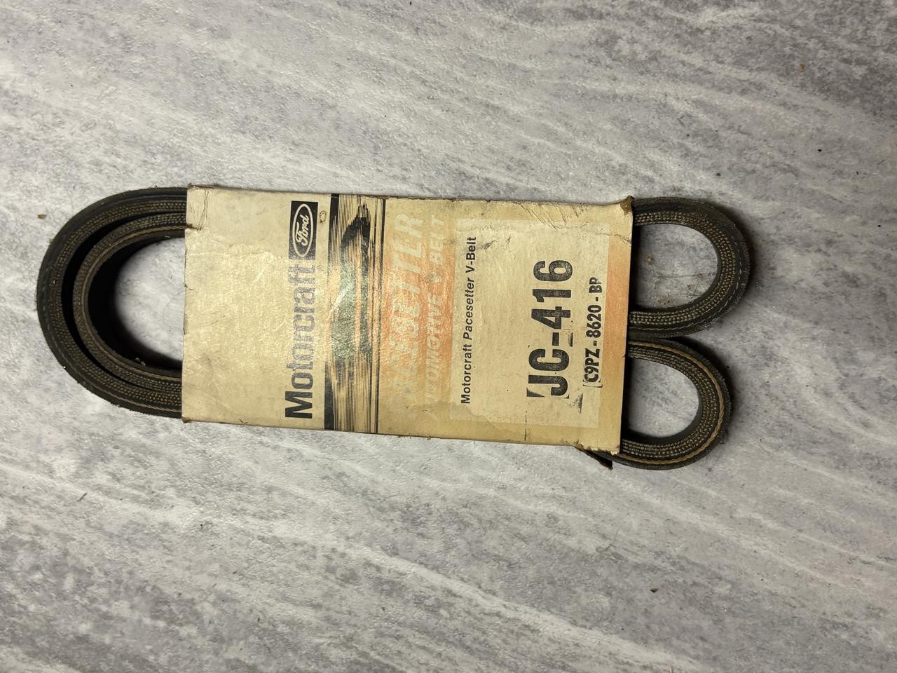 NOS Motorcraft Pacesetter JC-416 C9PZ-8620-BP Matched Set V-Belts Ford 1969