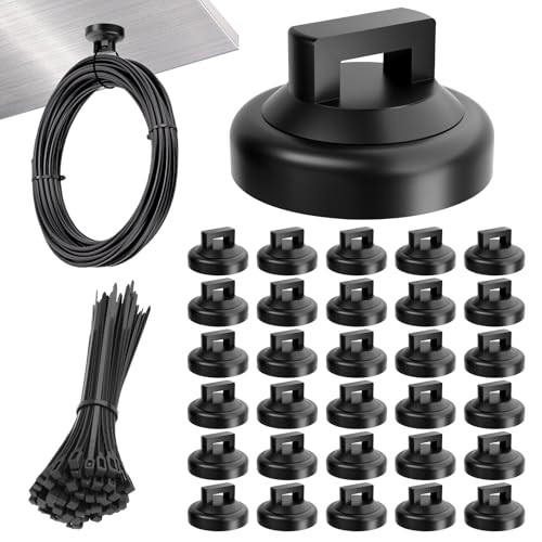 130 Pcs Magnetic Cable Zip Tie Mounts(30 Strong Neodymium Magnets & 100 130 Pcs Magnetic Cable Zip Tie Mounts(30 Strong Neodymium Magnets & 100
