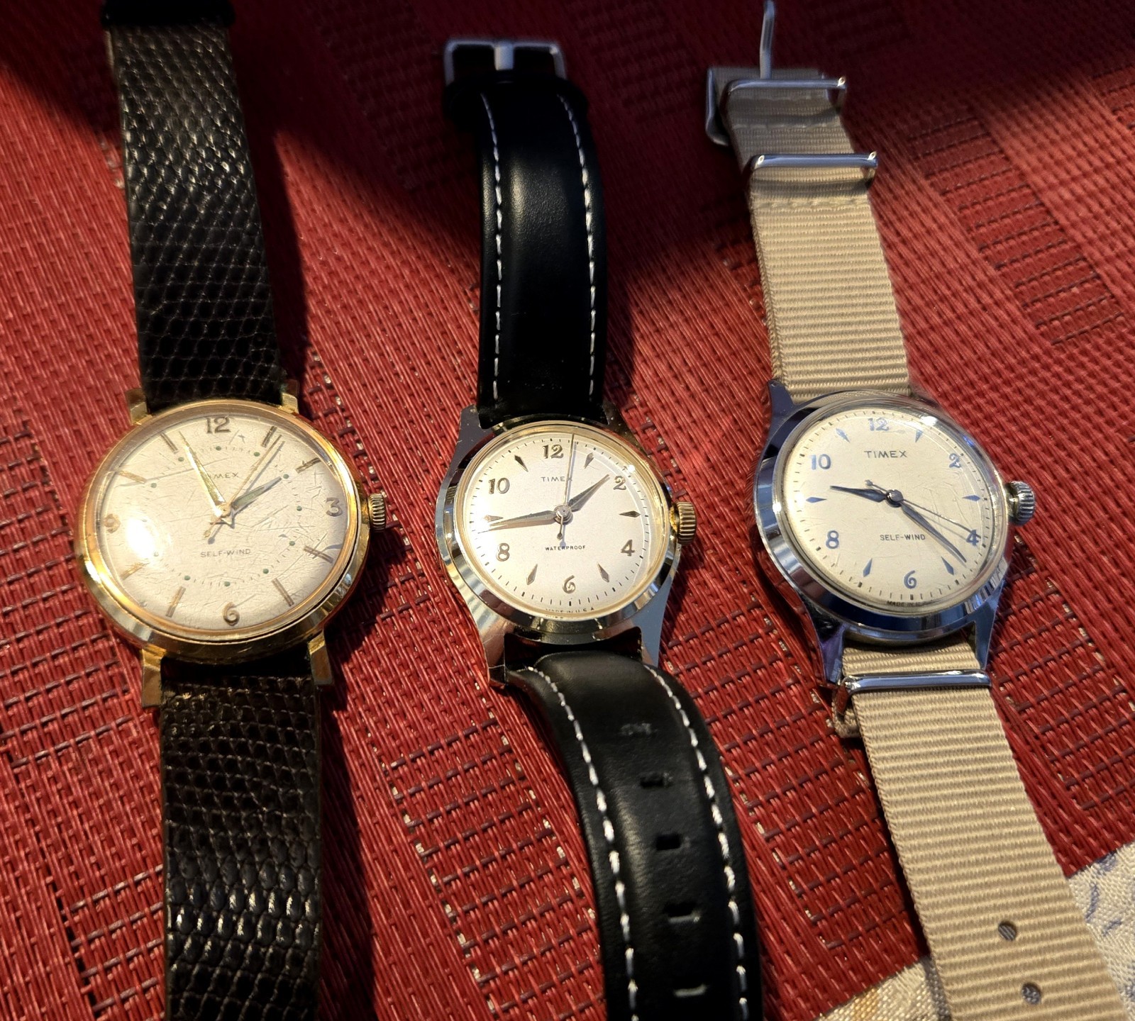 3 Vintage Timex Mechanical Hand-Wind Watch Lot Working Condition 3 Vintage Timex Mechanical Hand-Wind Watch Lot Working Condition