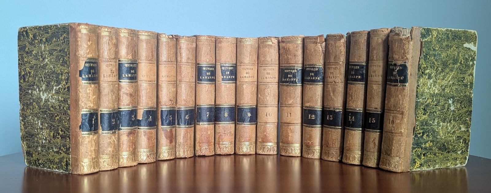 1815 La Harpe Lycee Cours de Litterature Complete 16 Vol Set French Leather