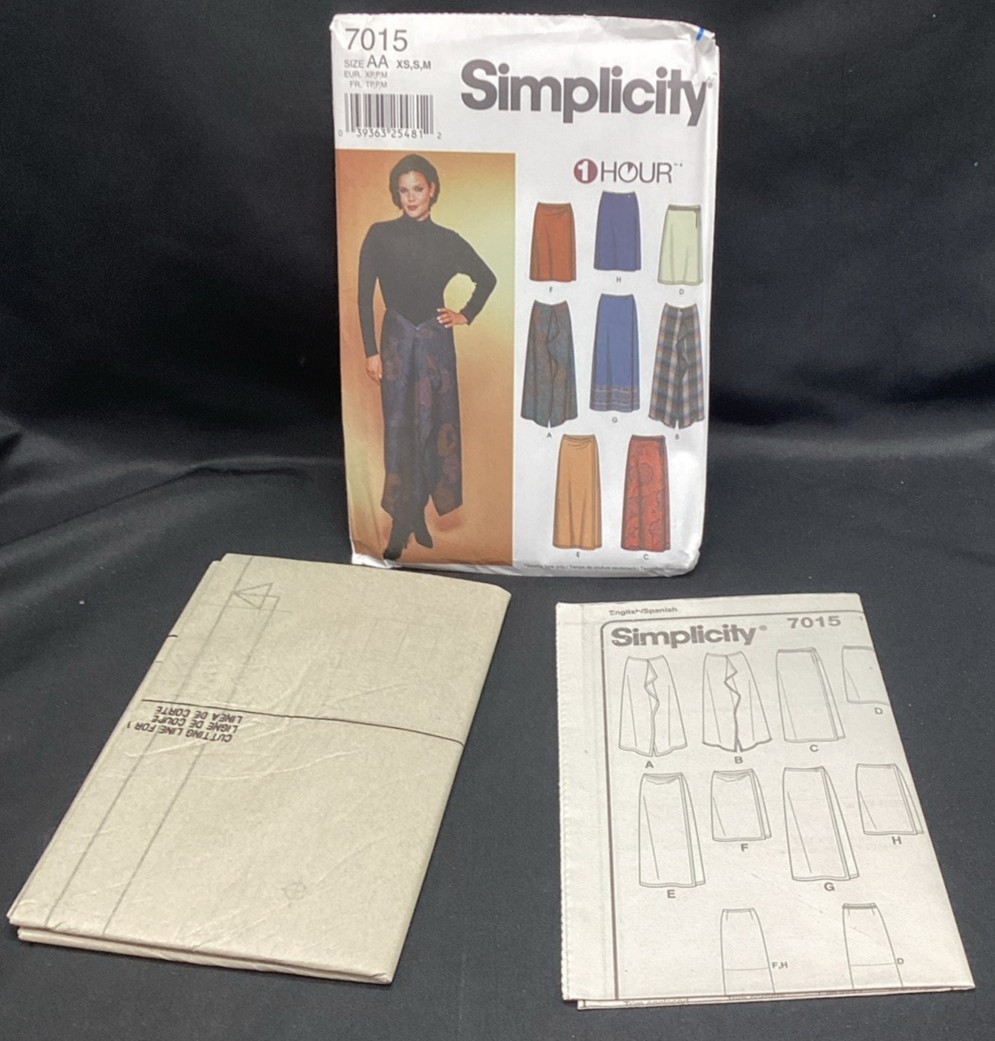 Vtg Sewing Pattern, Simplicty 7015, skirt 6-16, Uncut - ships free Vtg Sewing Pattern, Simplicty 7015, skirt 6-16, Uncut - ships free