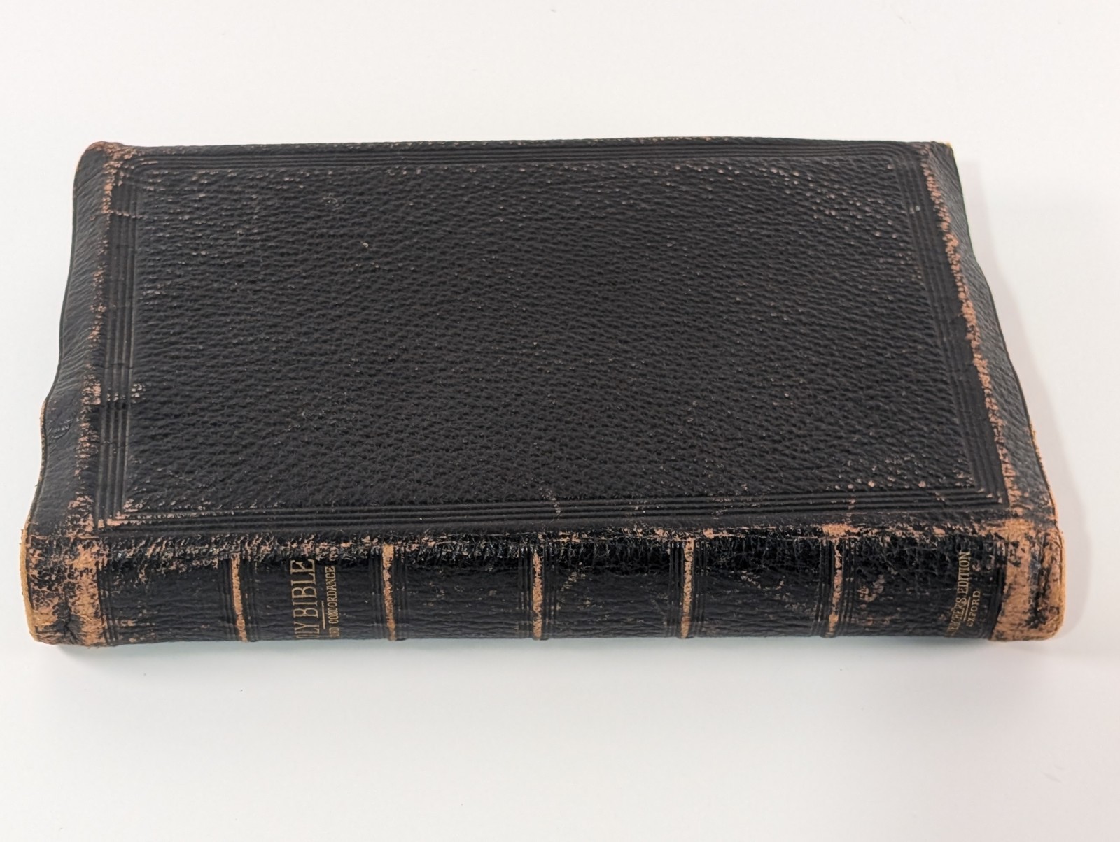 Antique 1888 Oxford SS Teacher's Bible KJV India Paper Leather Rochester NY Insc