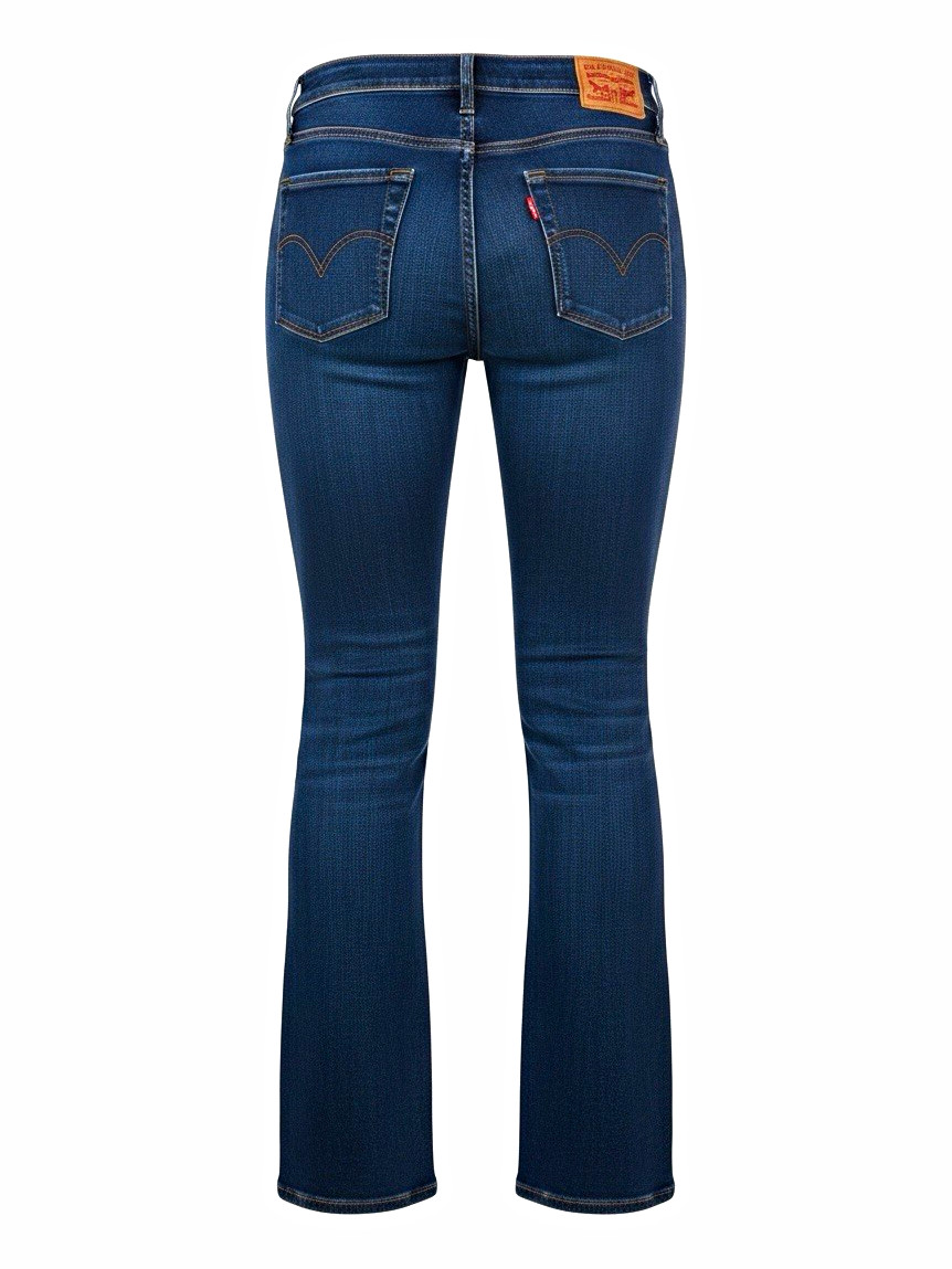 Levi\'s Women\'s Bootcut Blue Dark Wash Cotton Denim Jeans 5-Pocket Logo