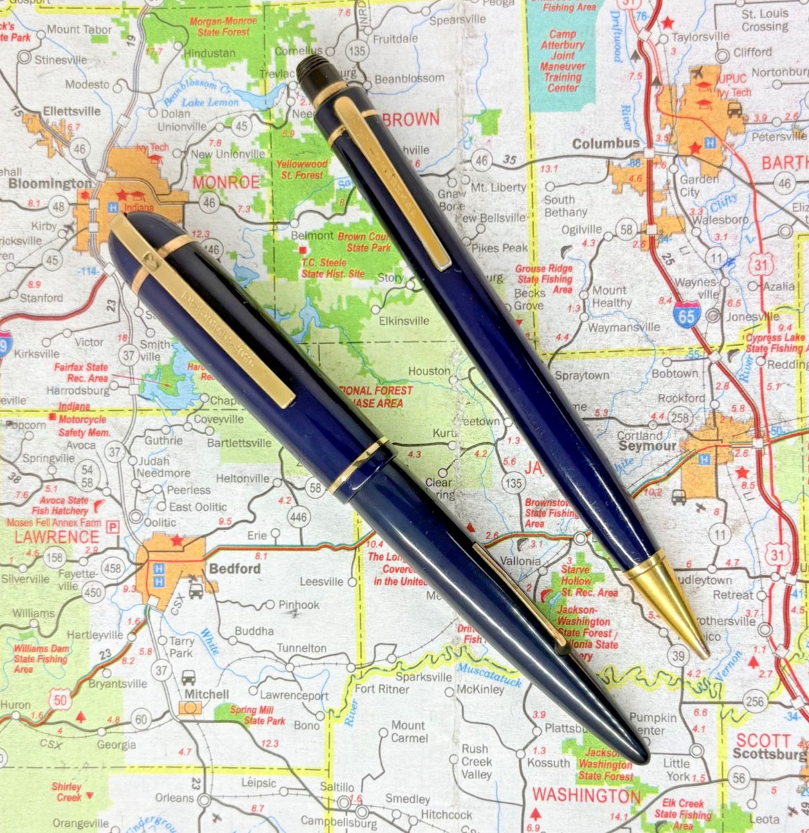 Vintage Eversharp Skyline Demi Fountain Pen Set, Blue w/ 14k gold nib - restored Vintage Eversharp Skyline Demi Fountain Pen Set, Blue w/ 14k gold nib - restored
