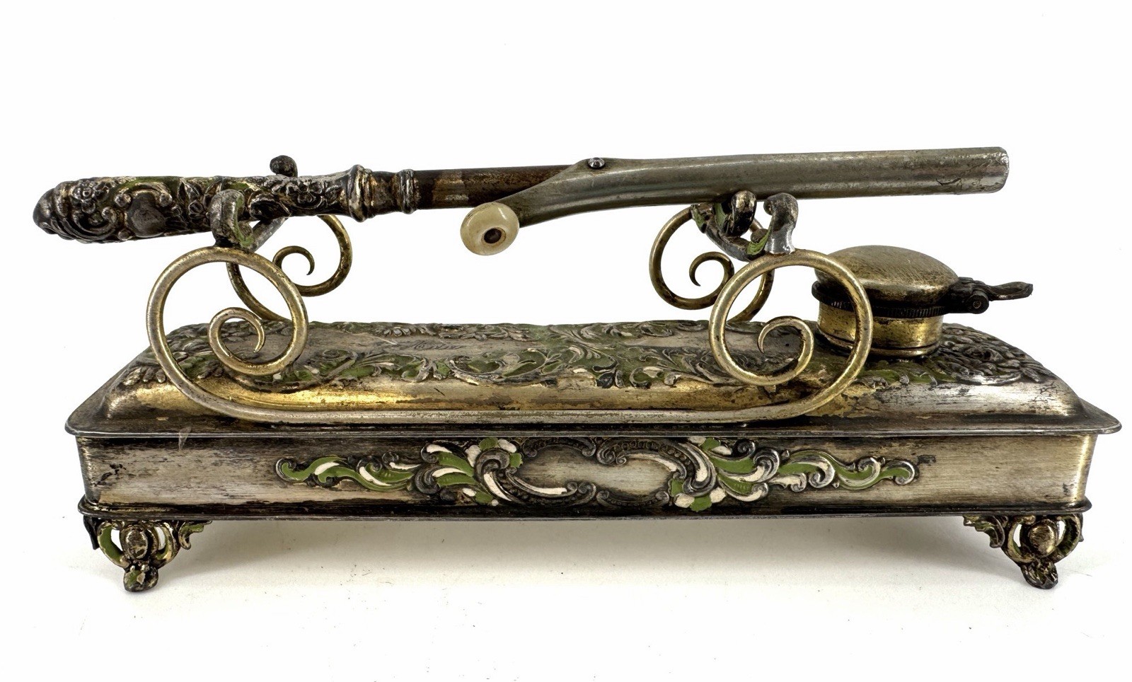 antique Victorian mustache curling iron and heating stand antique Victorian mustache curling iron and heating stand