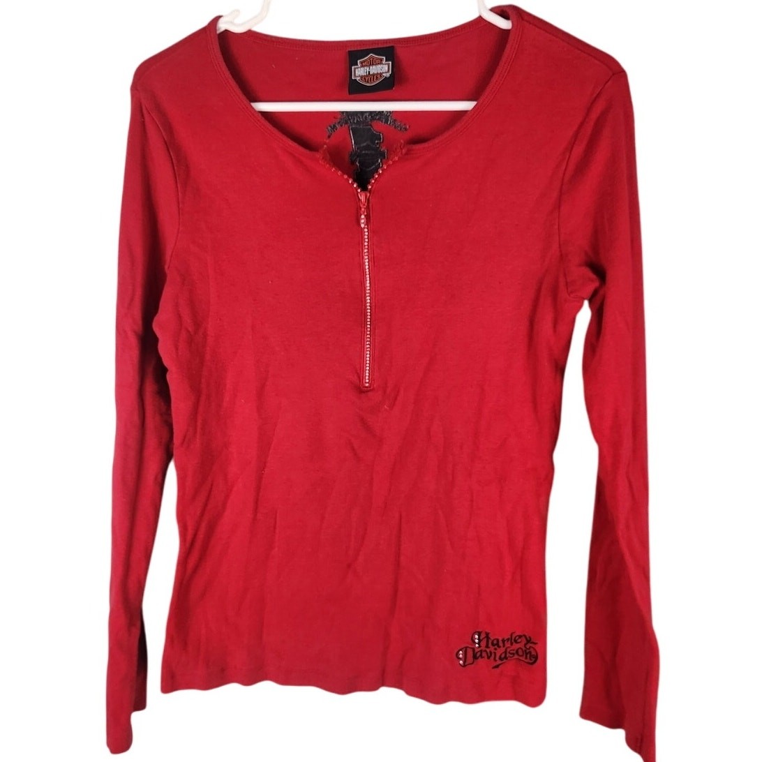 Harley-Davidson long sleeve half zip women\'s medium Harley-Davidson long sleeve half zip women\'s medium