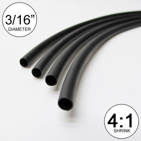 4:1 Black Heat Shrink Tubing Dual Wall Adhesive Glue tube Marine waterproof 4:1 Black Heat Shrink Tubing Dual Wall Adhesive Glue tube Marine waterproof