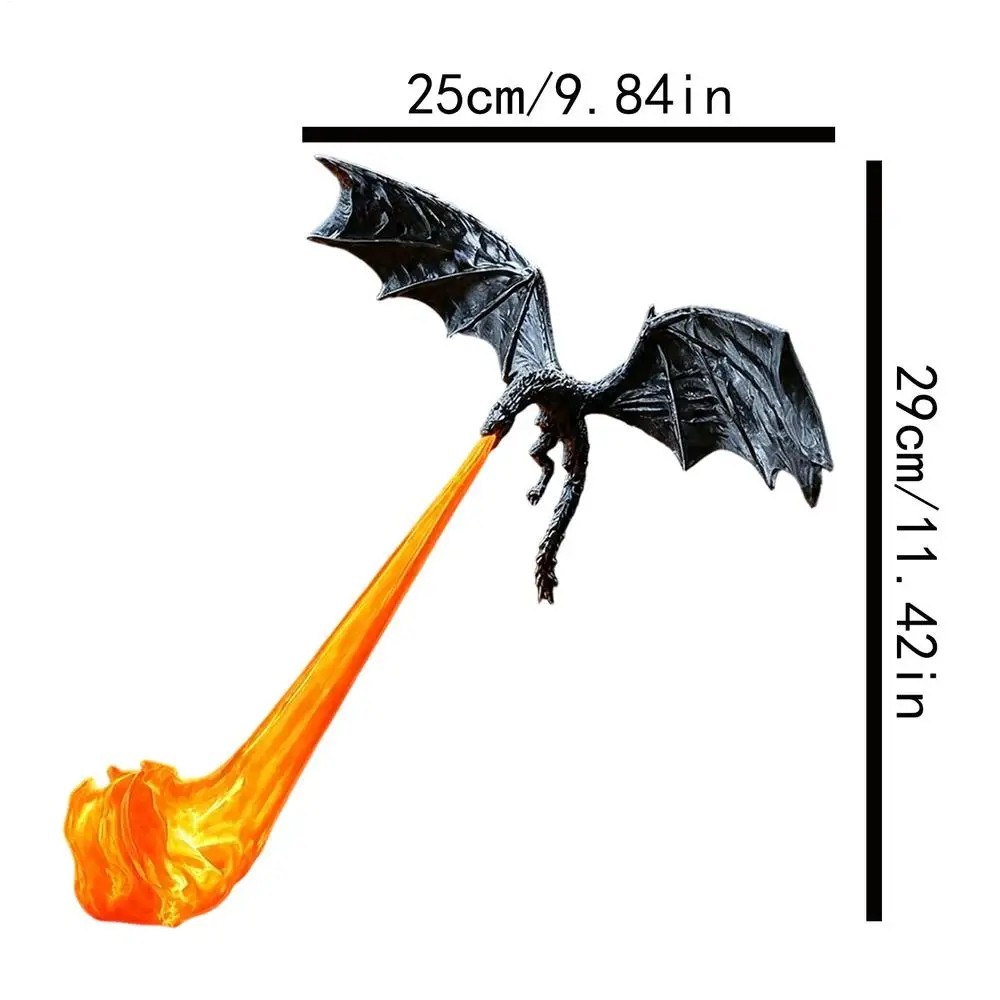 Dragon Bookshelf Nook Light,Fire-Breathing Fantasy Decor Halloween Shelf Display