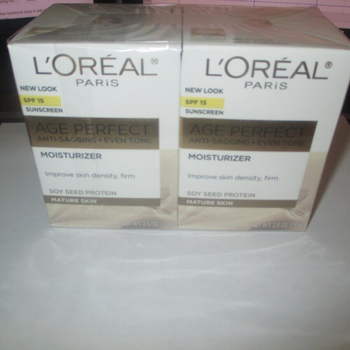 2X L\'Oreal Age Perfect Anti-Sagging+Even Tone Moisturizer, 2.5oz SPF 15 2 Pack