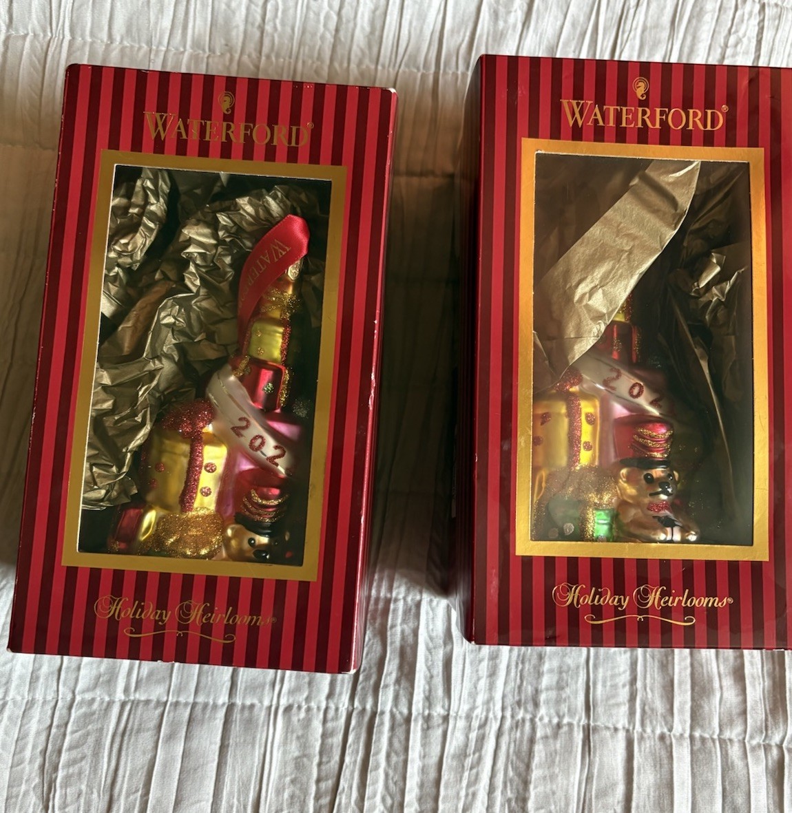 Waterford Ornaments Holiday Heirlooms X 2 2021 New In Boxes Waterford Ornaments Holiday Heirlooms X 2 2021 New In Boxes