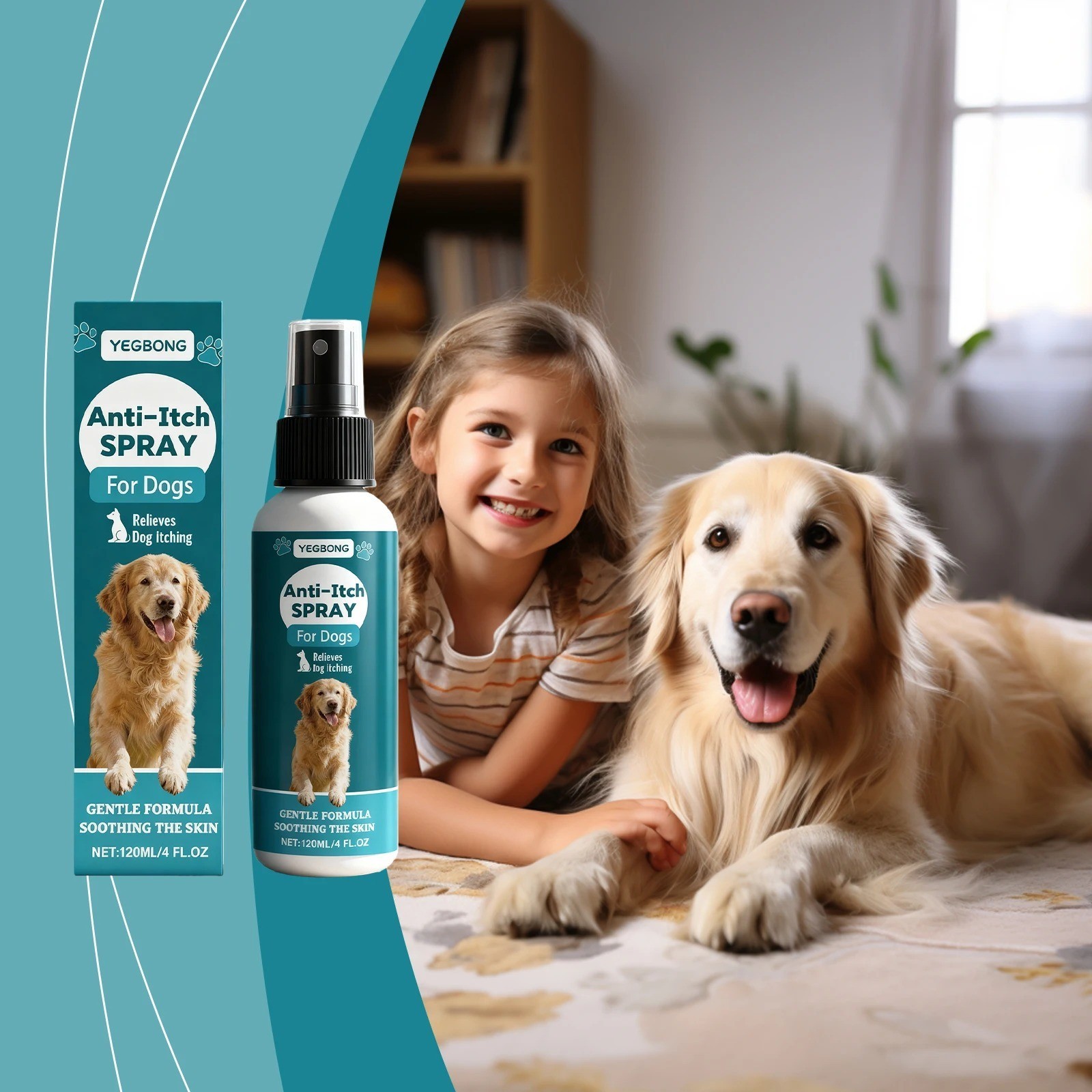 Pup Labs K9 Soothe Anti Itch Spray For Dogs With Aloe, Rose & Coconut, 4 FL OZ
