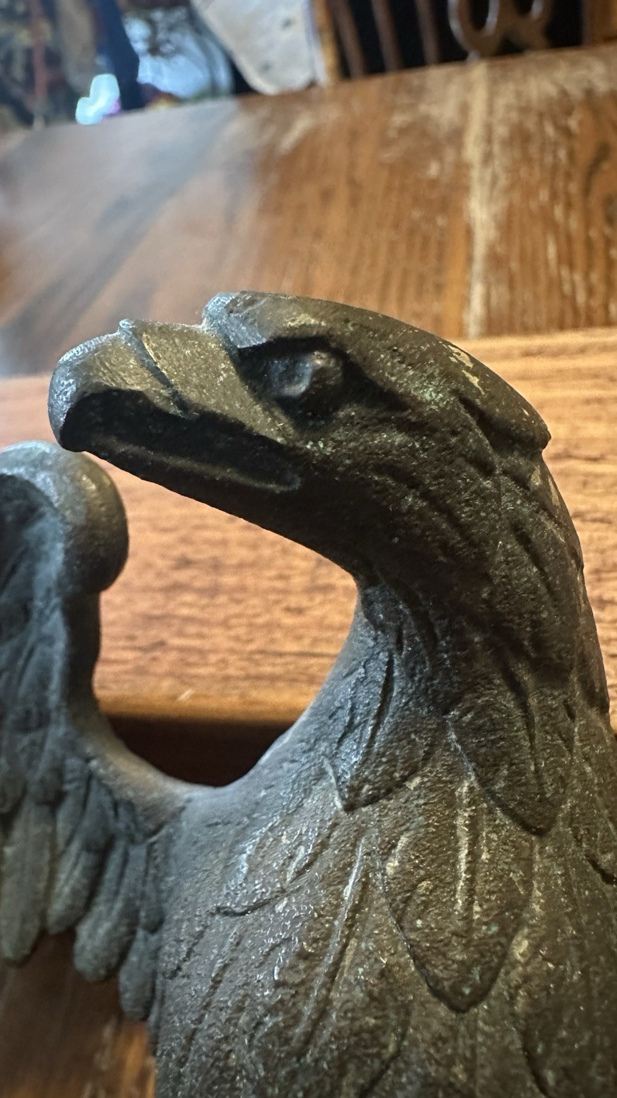 Vintage / Antique Cast Metal American Eagle Flagpole Topper Finial