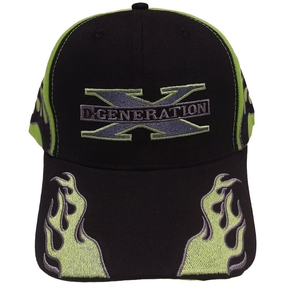 DX Flames D-Generation X Green and Black Baseball Hat