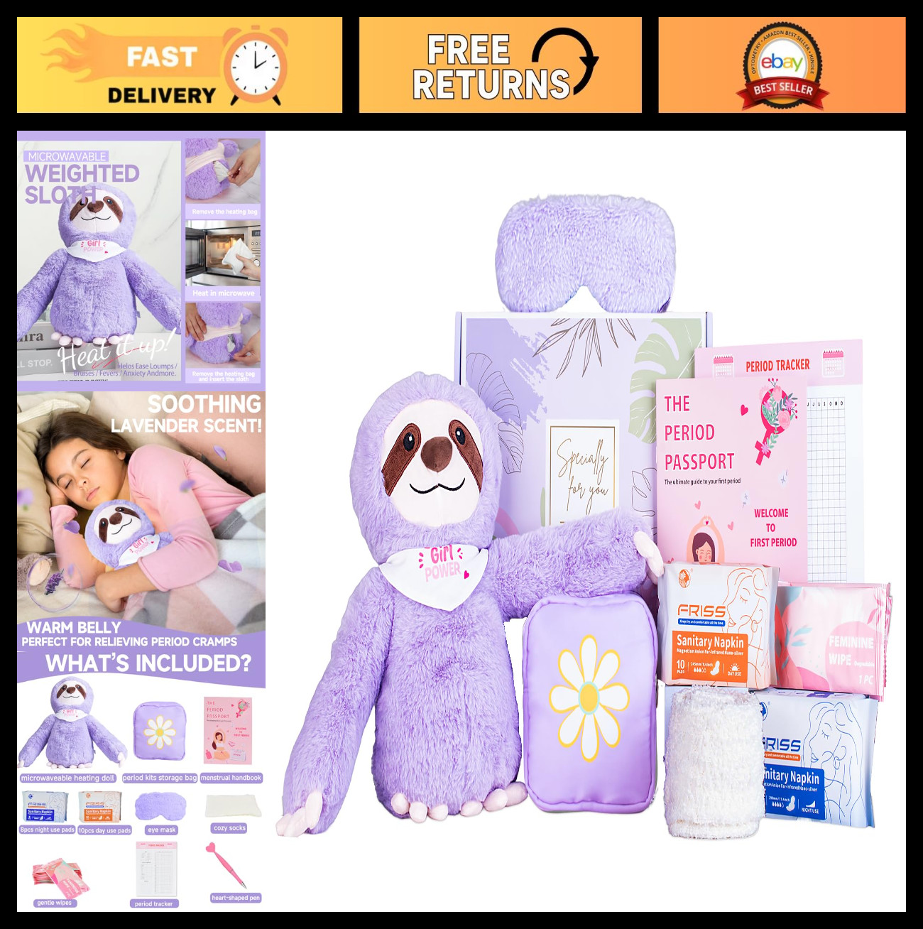First Period Kit for Girls 9-12 | Tween Comfort Starter Set | Emergency School K