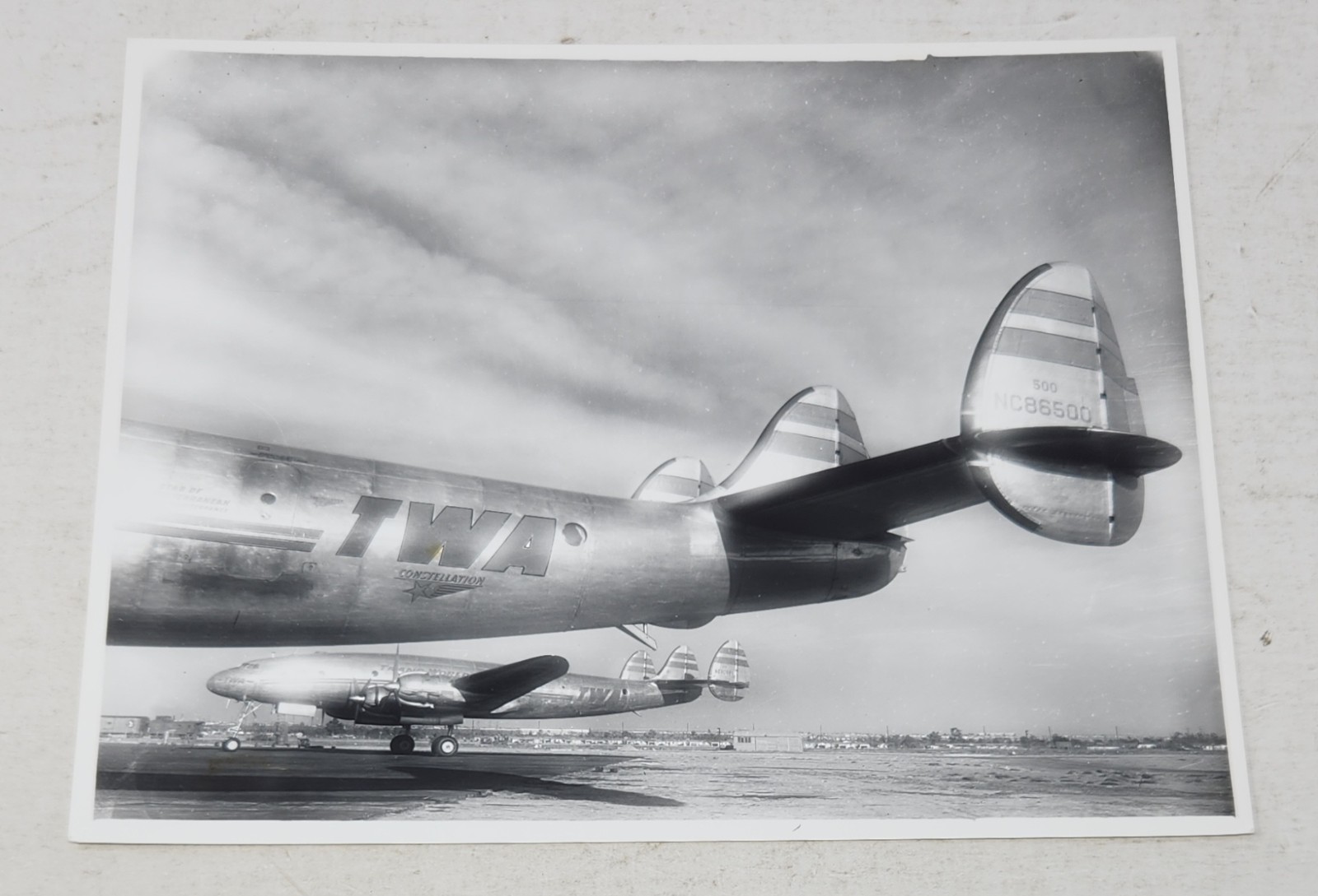 Vintage TWA Lockheed Constellation 8x10 Photo Original Whelan Stamp Tail NC86500 Vintage TWA Lockheed Constellation 8x10 Photo Original Whelan Stamp Tail NC86500