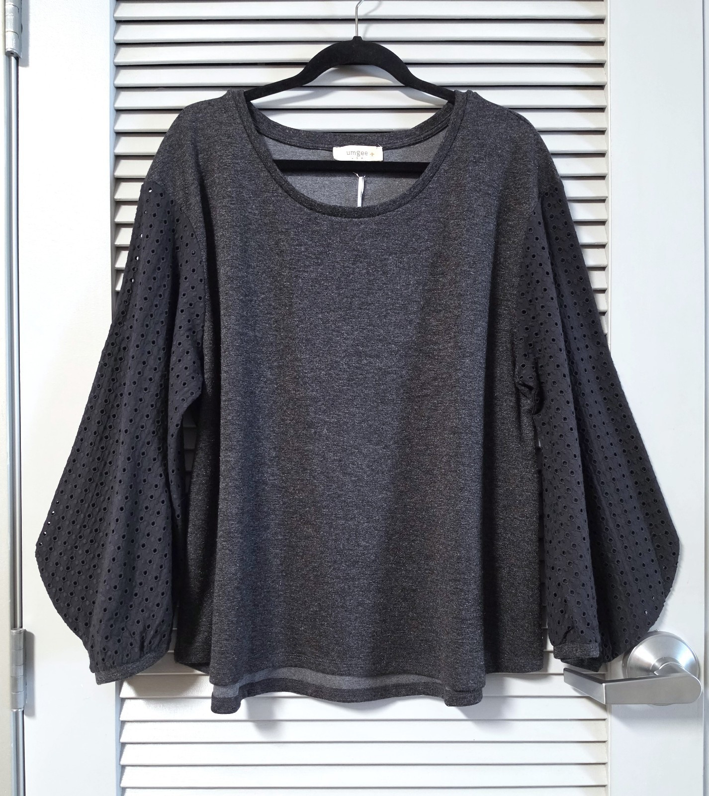 ash lace curved slev top 2XL