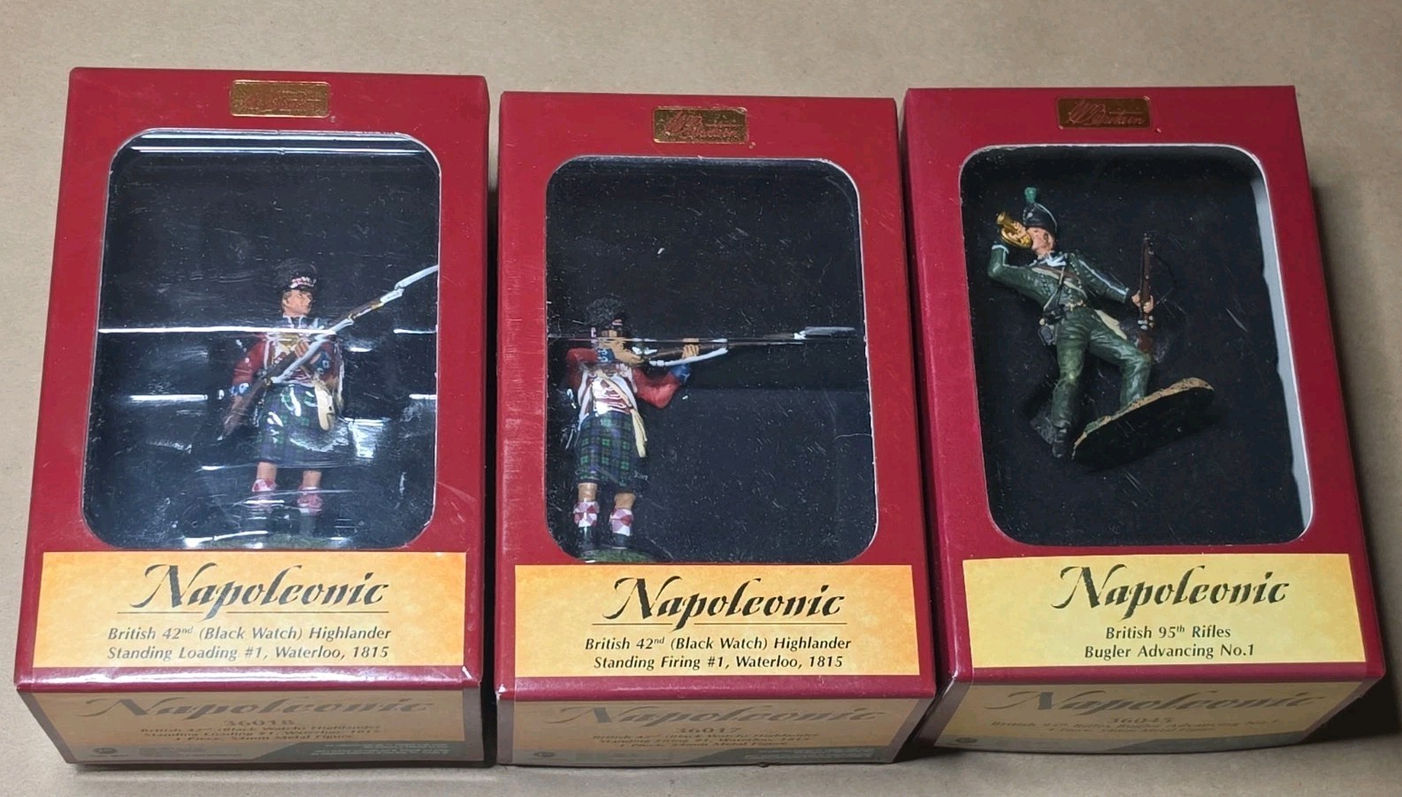 X3 LOT W.BRITAINS NAPOLEONIC BRITISH SOLDIERS 42ND HIGHLANDERS AND 95TH RIFLES X3 LOT W.BRITAINS NAPOLEONIC BRITISH SOLDIERS 42ND HIGHLANDERS AND 95TH RIFLES