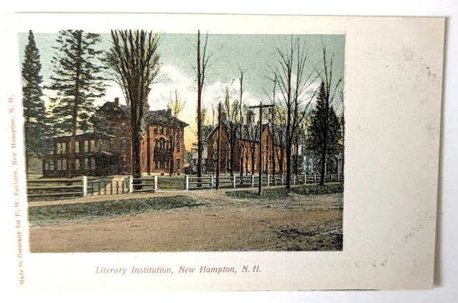 VTG 1905 NEW HAMPTON NH Postcard LITERARY  & THEOLOGICAL INSTITUTION STREET VIEW