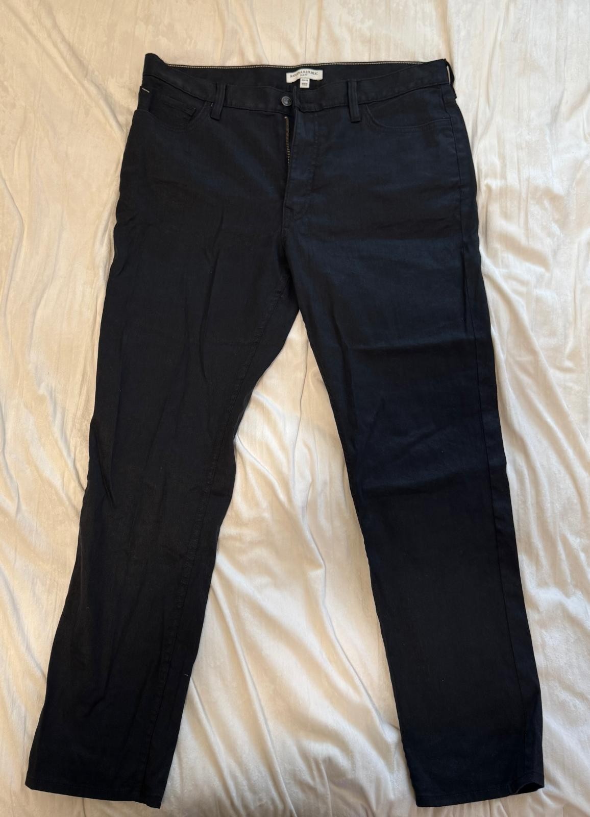 Banana Republic Linen-Cotton Traveler Pant Slim Fit Black Size 36x30