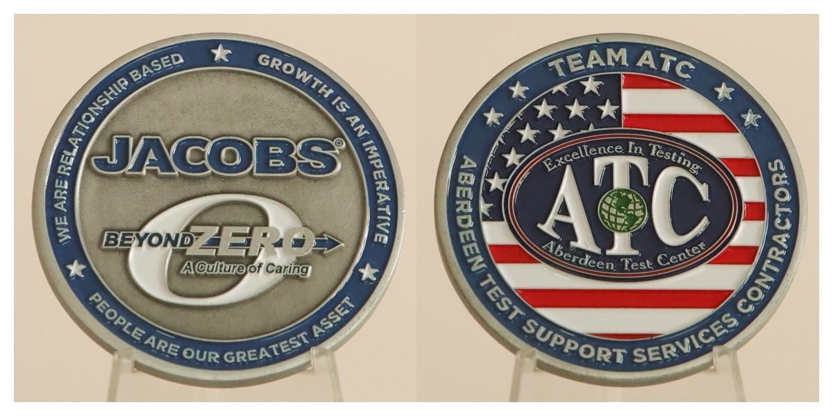Jacobs Beyond Zero Team ATC Aberdeen Test Center Challenge Coin 1#2