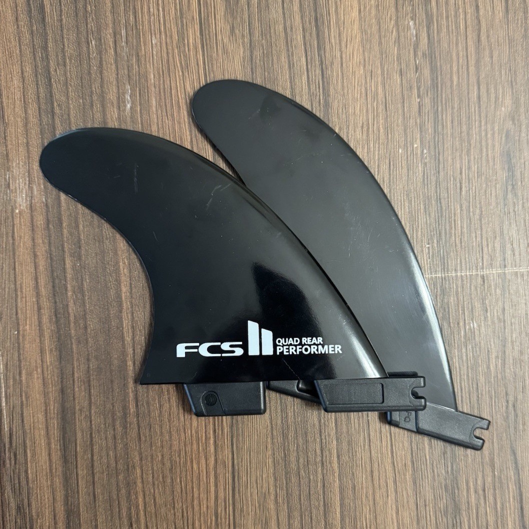 BRAND NEW FCS 2 II Quad Rear Performer Surfboard Fins Set - Black Quad Rear Fins