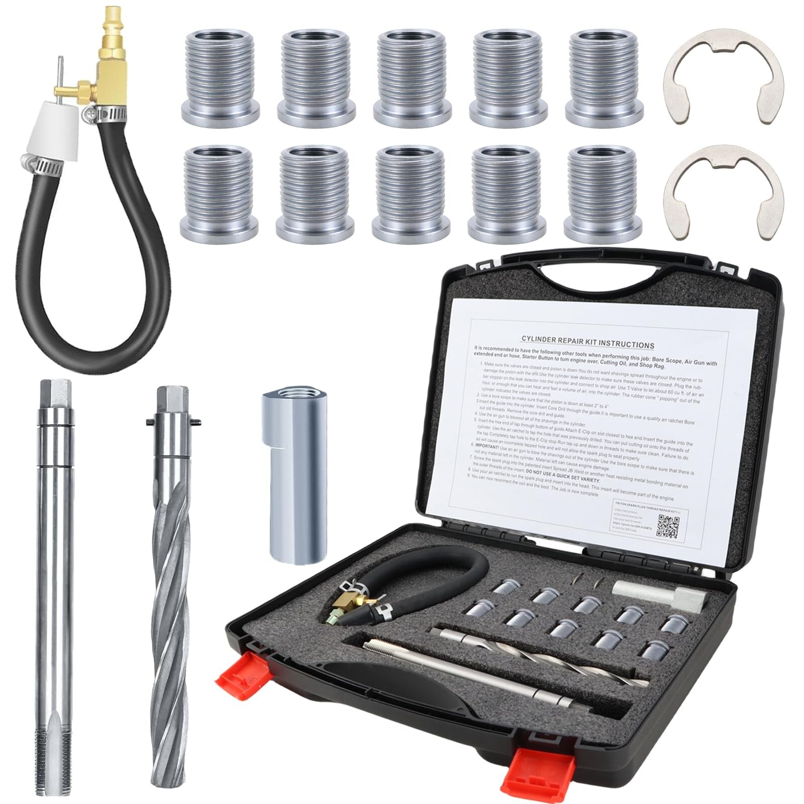 38900 Two Valve Ford Triton Tool Kit, Spark Plug Thread Repair Kit with M14-1.25 38900 Two Valve Ford Triton Tool Kit, Spark Plug Thread Repair Kit with M14-1.25