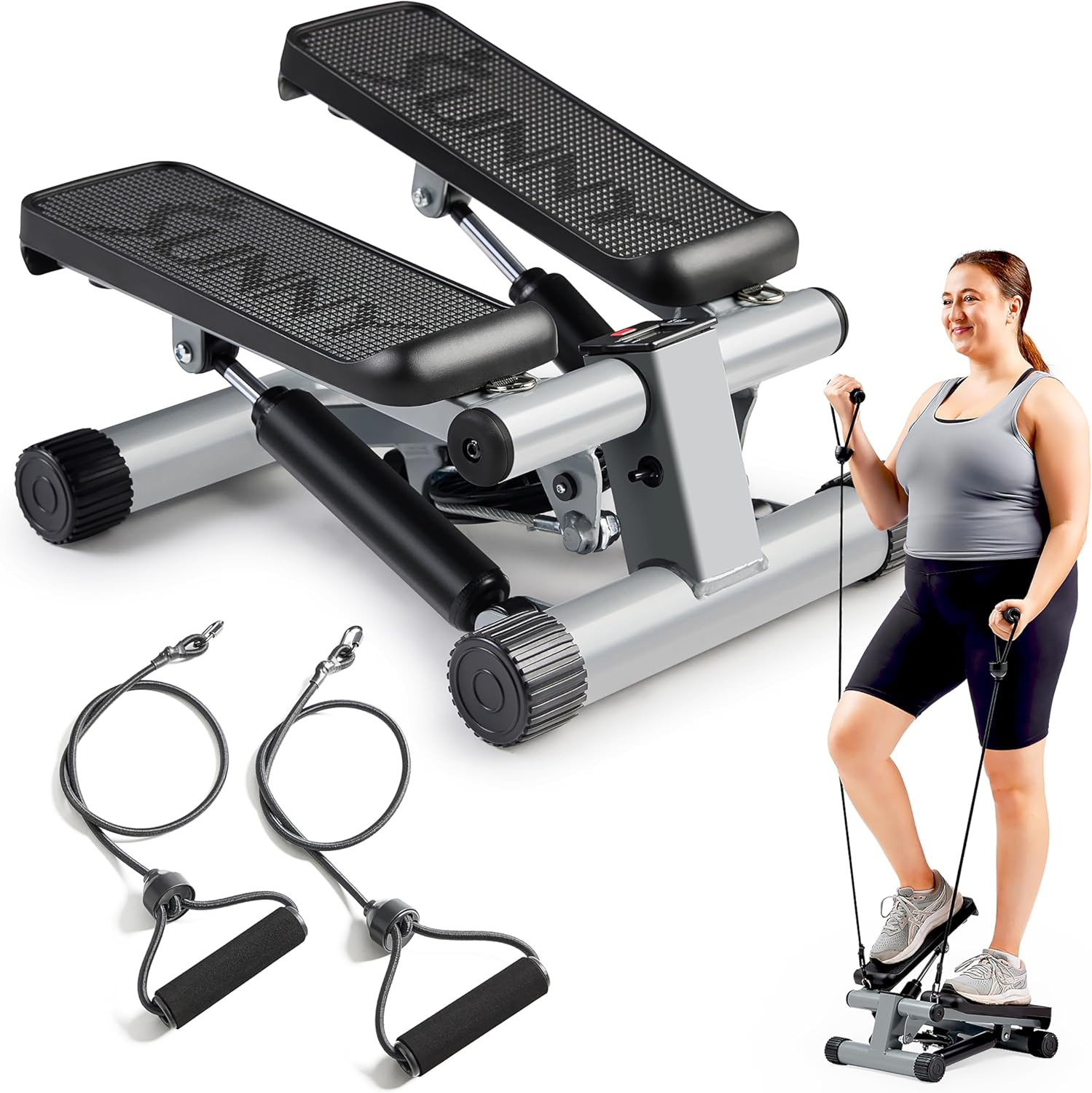Mini Stair Stepper W/Resistance Bands for Home Gym Mini Stair Stepper W/Resistance Bands for Home Gym